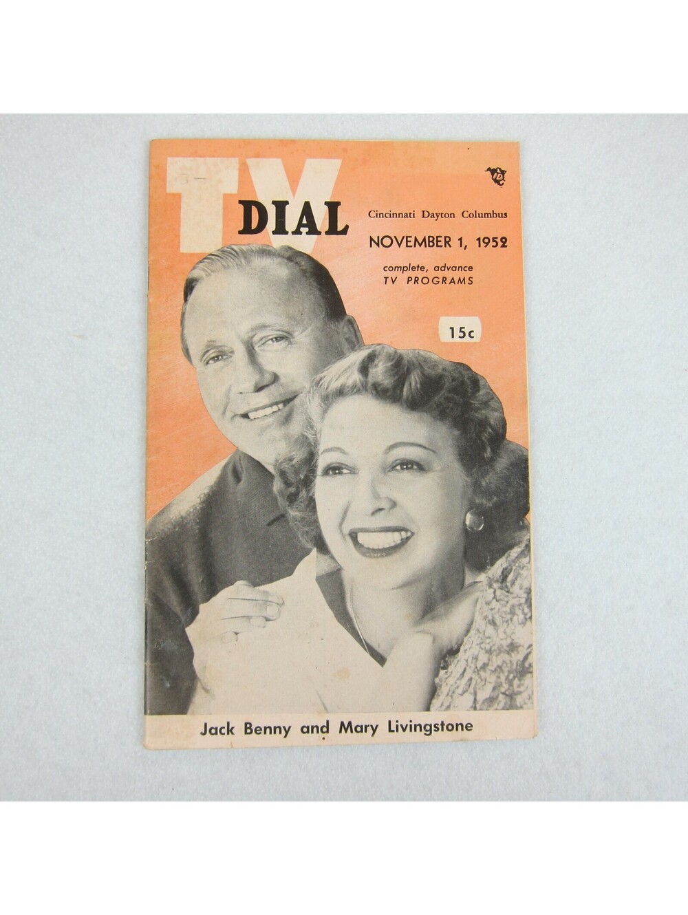 Vintage 1952 TV Dial Magazine November 1st Jack Benny & Mary Livingstone RARE